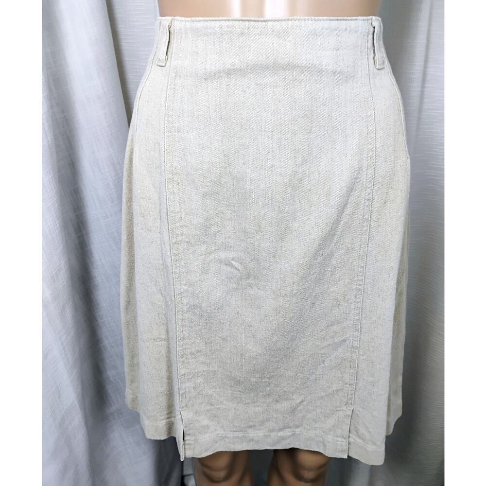 Vintage Orvis Womens 12 Flax Cotton Twill Mini Pencil Skirt Made in USA